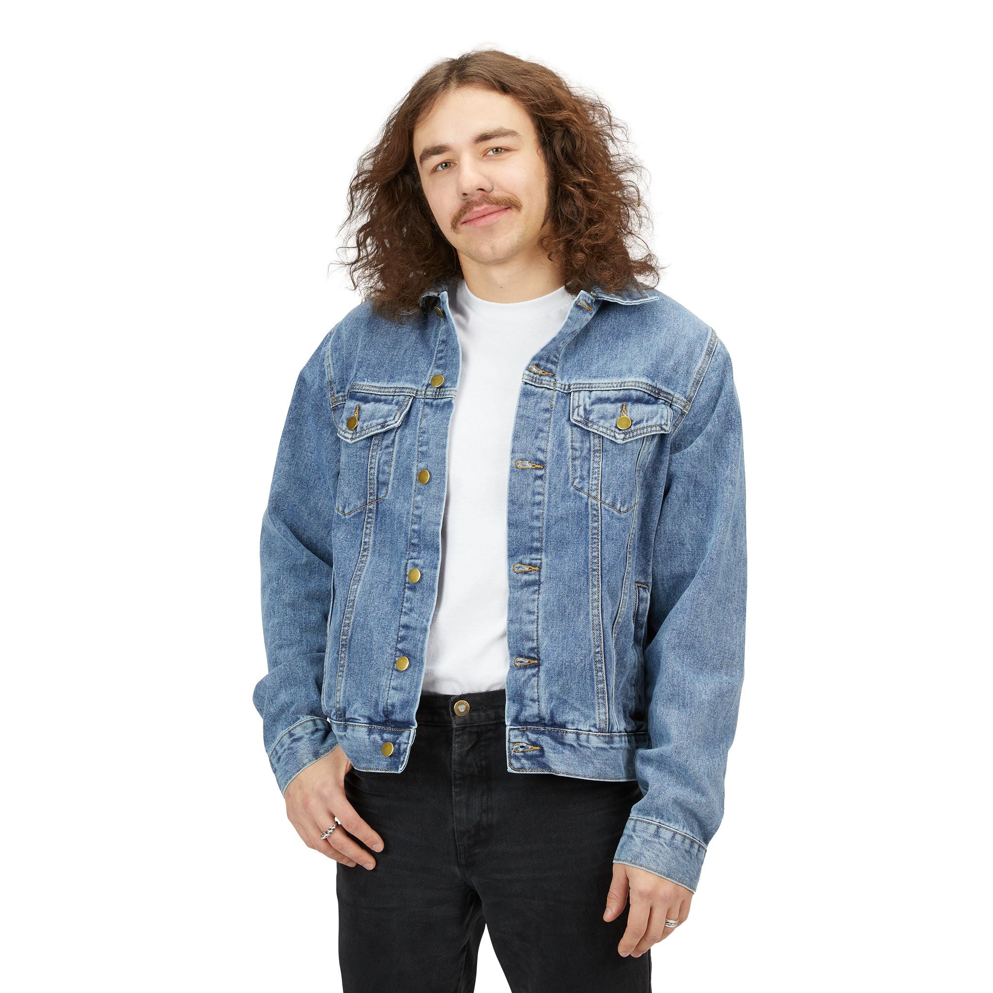 RIVEN Graphic Denim Jacket — Men's Vintage-Inspired Backprint Jean Jacket